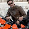 Jake Gyllenhaal In the Grey 2026 Brown Leather Jacket