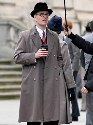 Kennedy 2026 Michael Fassbender Grey Cotton Coat