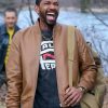 Laz Alonso The Boys S05 Brown Bomber Jacket