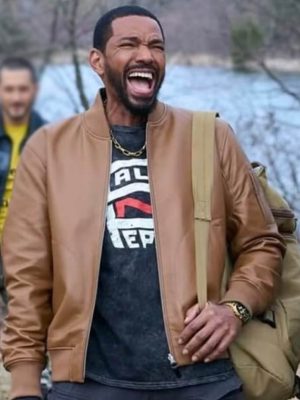 Laz Alonso The Boys S05 Brown Bomber Jacket
