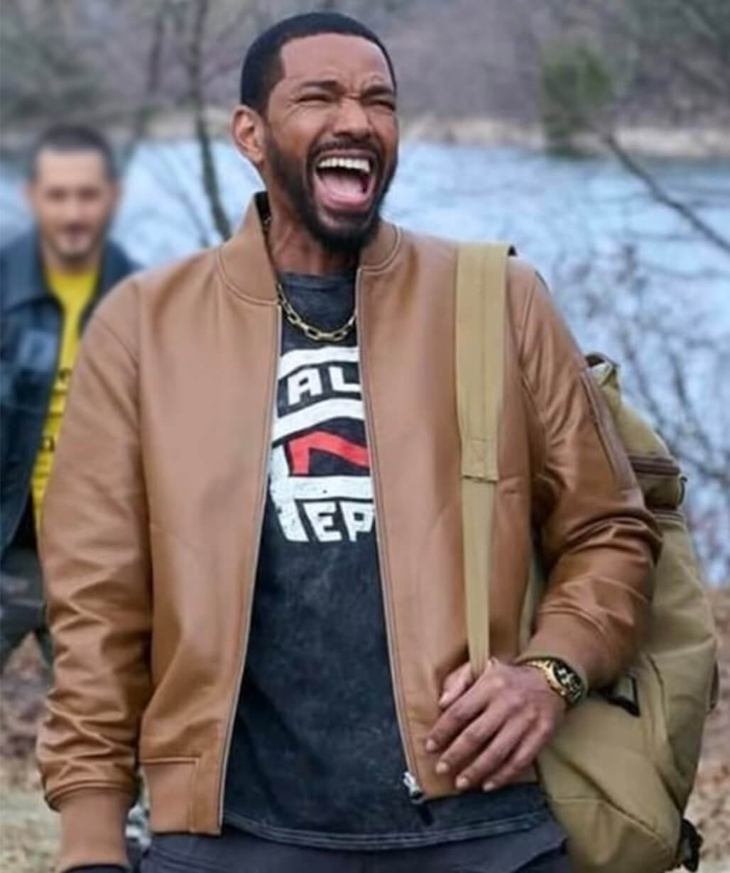 Laz Alonso The Boys S05 Brown Bomber Jacket