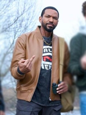 Laz Alonso The Boys S05 Brown Bomber Jacket