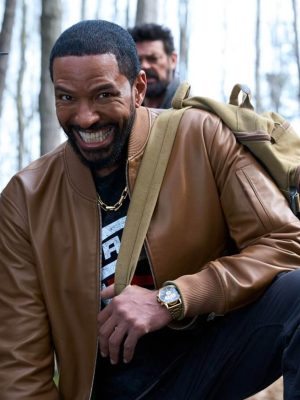 Laz Alonso The Boys S05 Brown Bomber Jacket