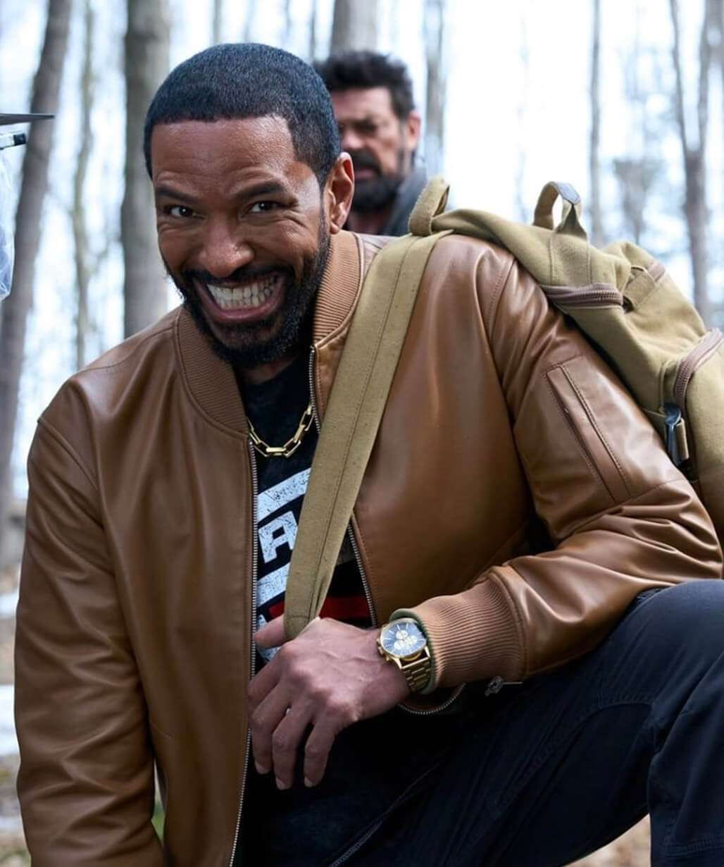 Laz Alonso The Boys S05 Brown Bomber Jacket