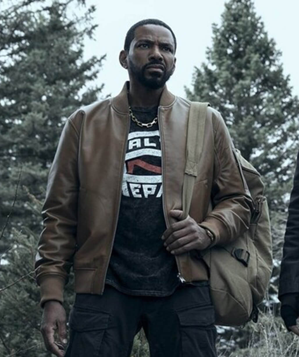 Laz Alonso The Boys S05 Brown Bomber Jacket