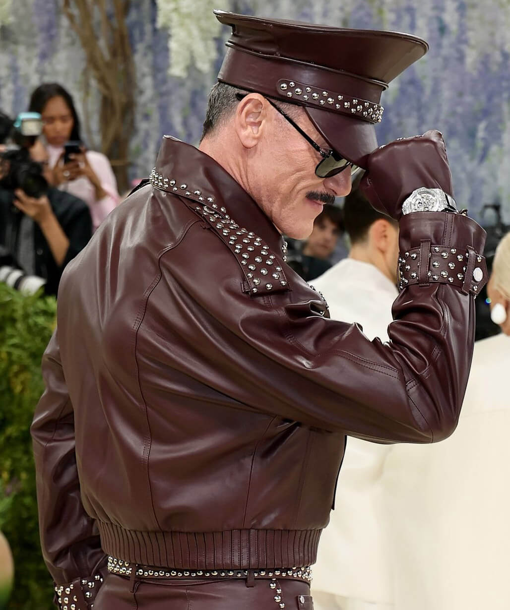 Luke Evans Met Gala 2026 Burgundy Leather Jacket