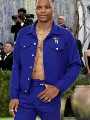 Met Gala 2026 Russell Westbrook Blue Cotton Jacket
