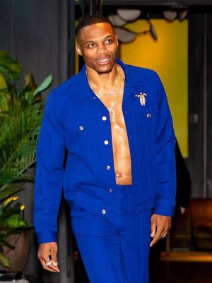 Met Gala 2026 Russell Westbrook Blue Cotton Jacket