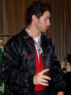 Nick Jonas Black Satin Jacket