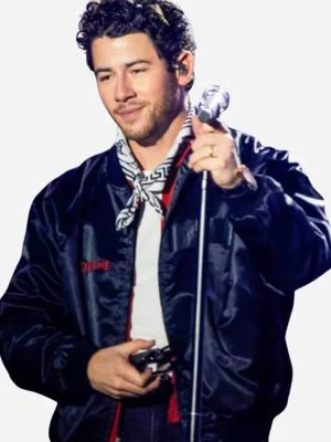Nick Jonas Black Satin Jacket