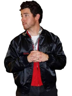 Nick Jonas Black Satin Jacket
