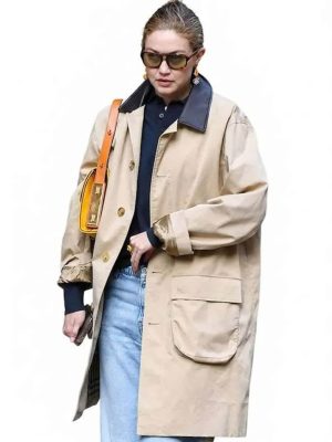 NYC 2026 Gigi Hadid Beige Cotton Coat