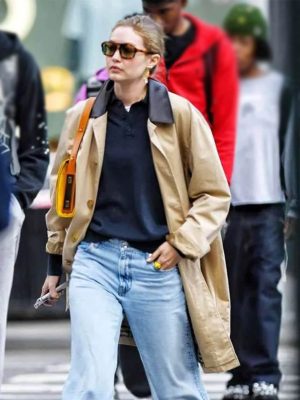 NYC 2026 Gigi Hadid Beige Cotton Coat