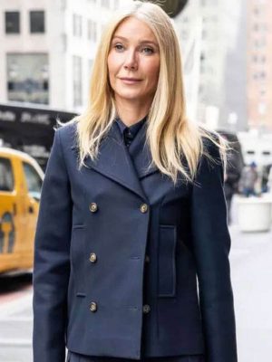 NYC 2026 Gwyneth Paltrow Blue Wool Peacoat