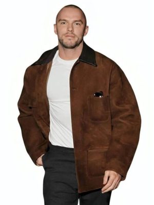 NYC 2026 Nicholas Hoult Suede Jacket