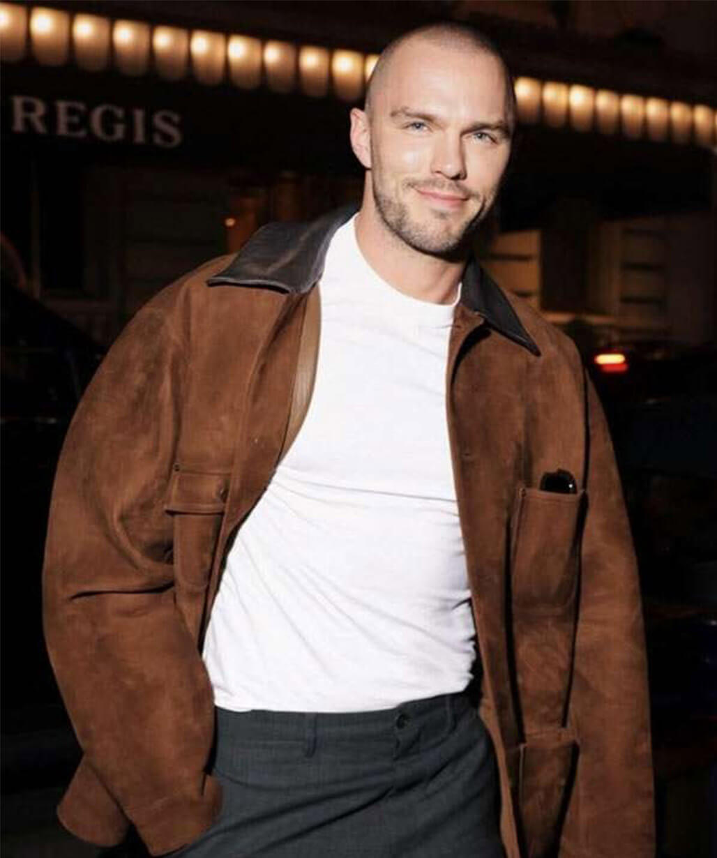 NYC 2026 Nicholas Hoult Suede Jacket
