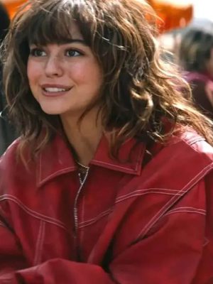 Off Campus 2026 Allie Hayes Red Leather Jacket