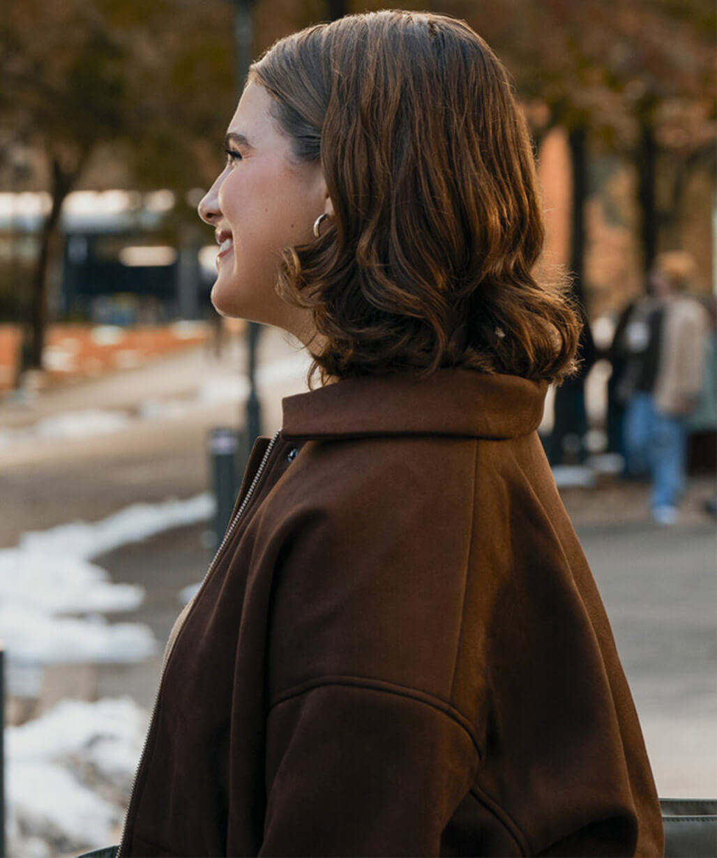 Off Campus 2026 Hannah Wells Brown Suede Jacket