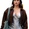 Off Campus 2026 Hannah Wells Brown Suede Jacket