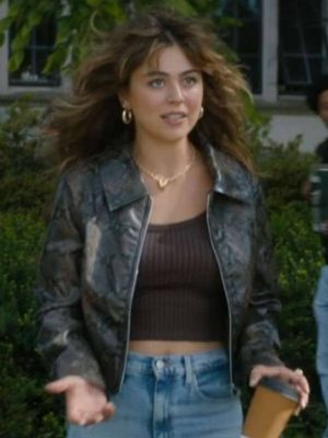 Off Campus 2026 Hannah Wells Snake Print Leather Jacket