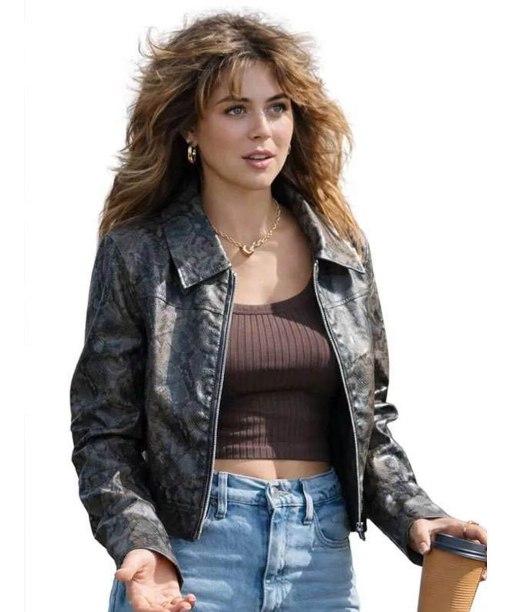 Off Campus 2026 Hannah Wells Snake Print Leather Jacket