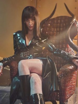 One Piece S02 Nico Robin Black Leather Coat