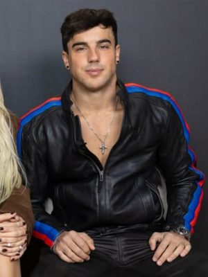 Oscar Casas Idolos 2026 Biker Black Leather Jacket