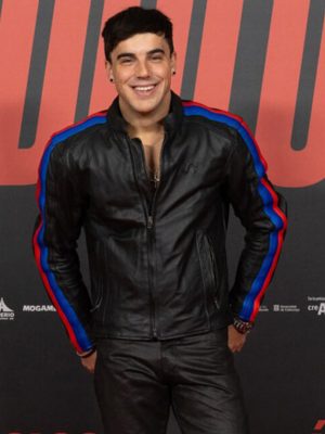 Oscar Casas Idolos 2026 Biker Black Leather Jacket