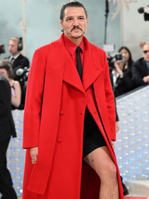 Pedro Pascal Met Gala Red Wool Coat