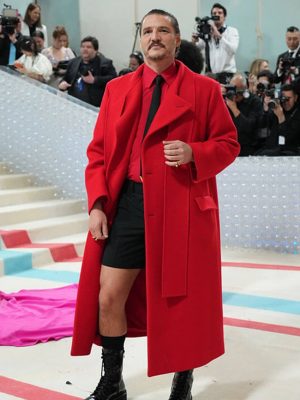 Pedro Pascal Met Gala Red Wool Coat