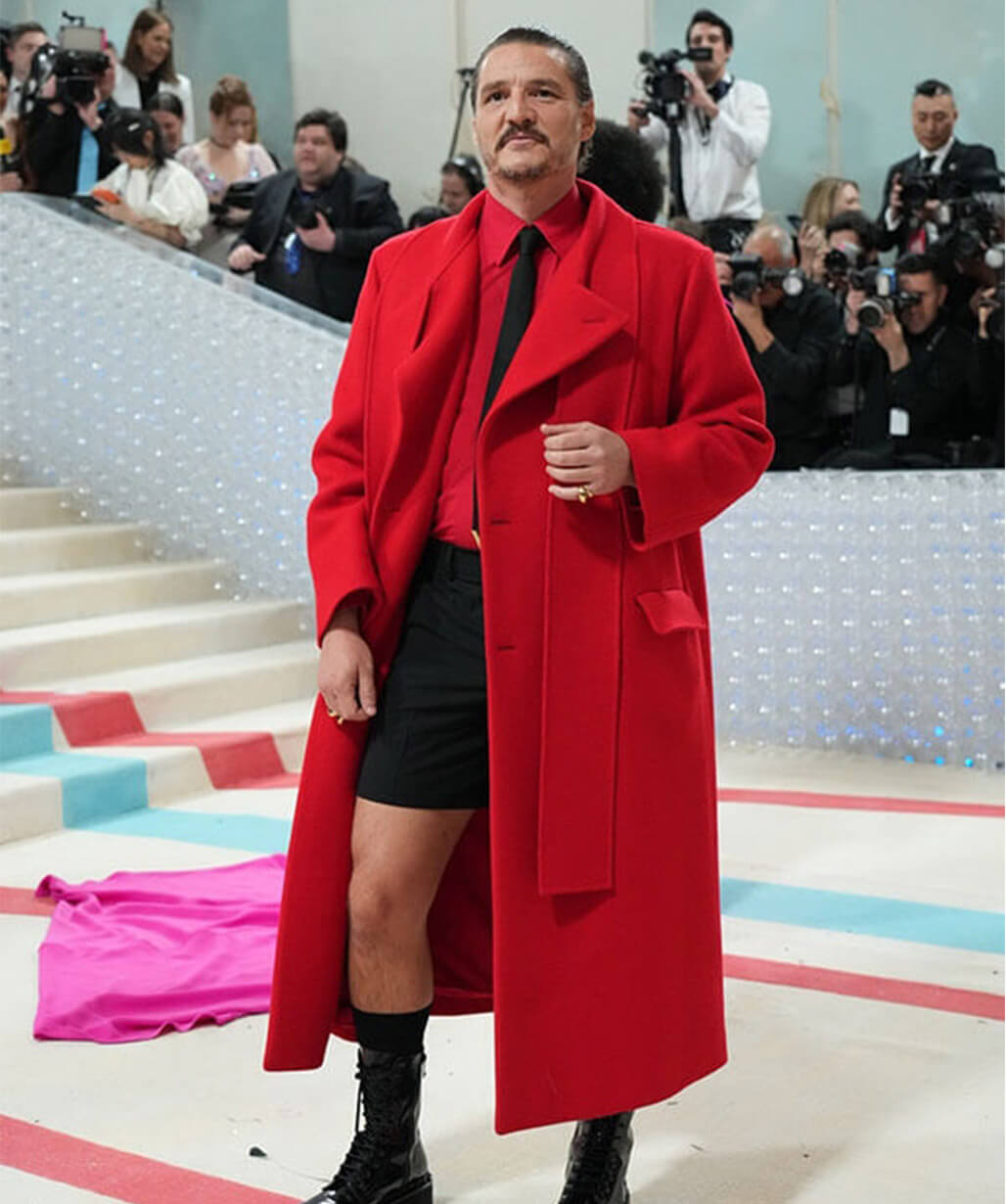 Pedro Pascal Met Gala Red Wool Coat