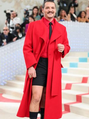 Pedro Pascal Met Gala Red Wool Coat
