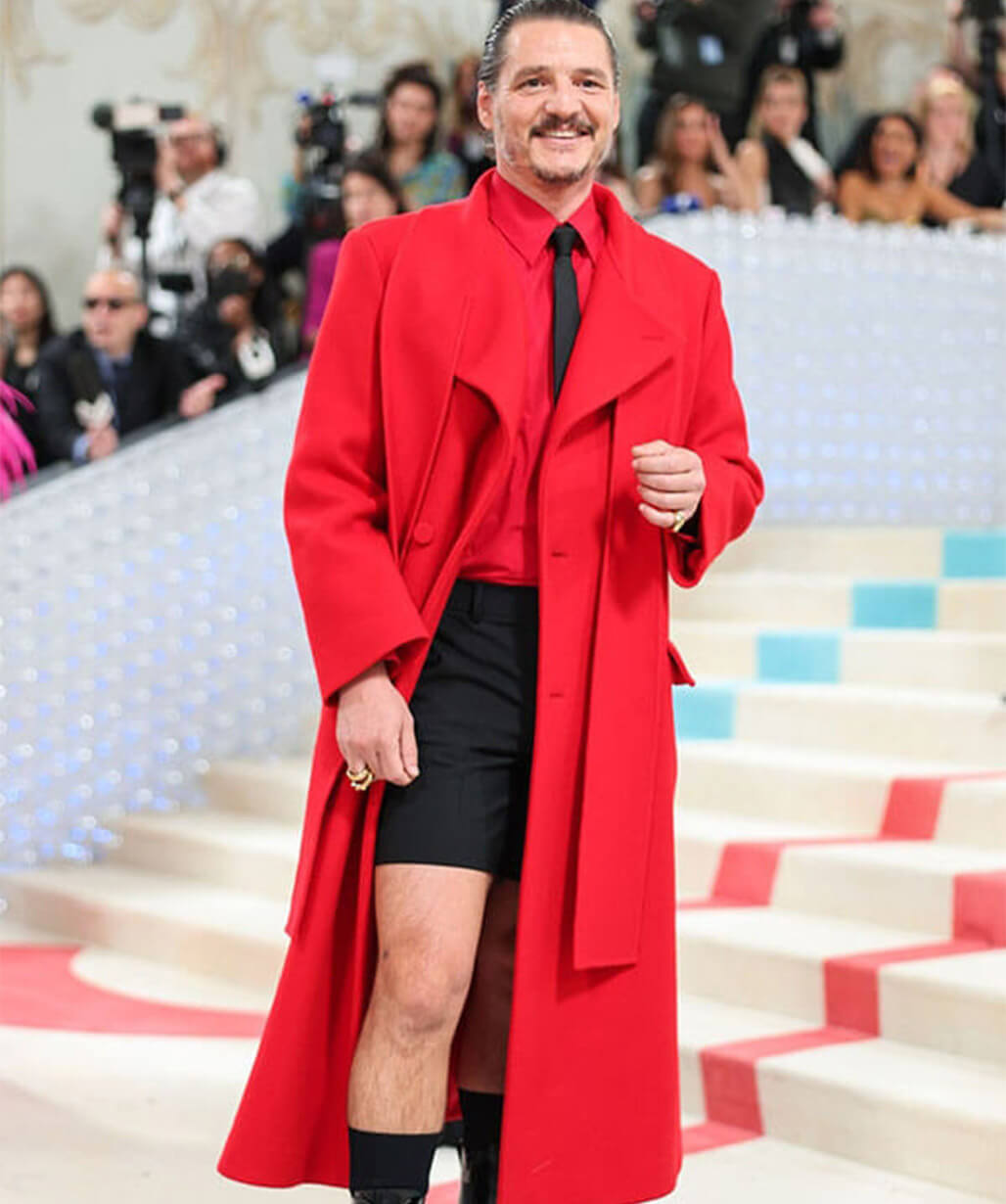 Pedro Pascal Met Gala Red Wool Coat
