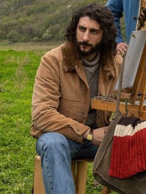 Pietro Castellitto The Big Fake 2026 Brown Corduroy Jacket