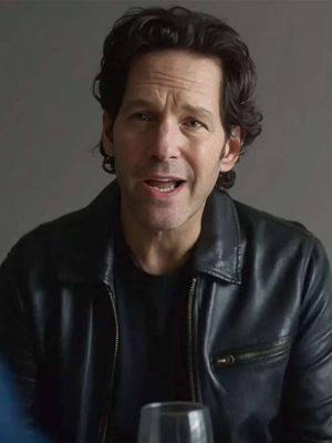 Power Ballad 2026 Paul Rudd Black Leather Jacket