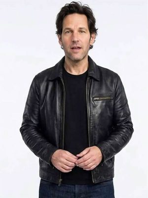 Power Ballad 2026 Paul Rudd Black Leather Jacket