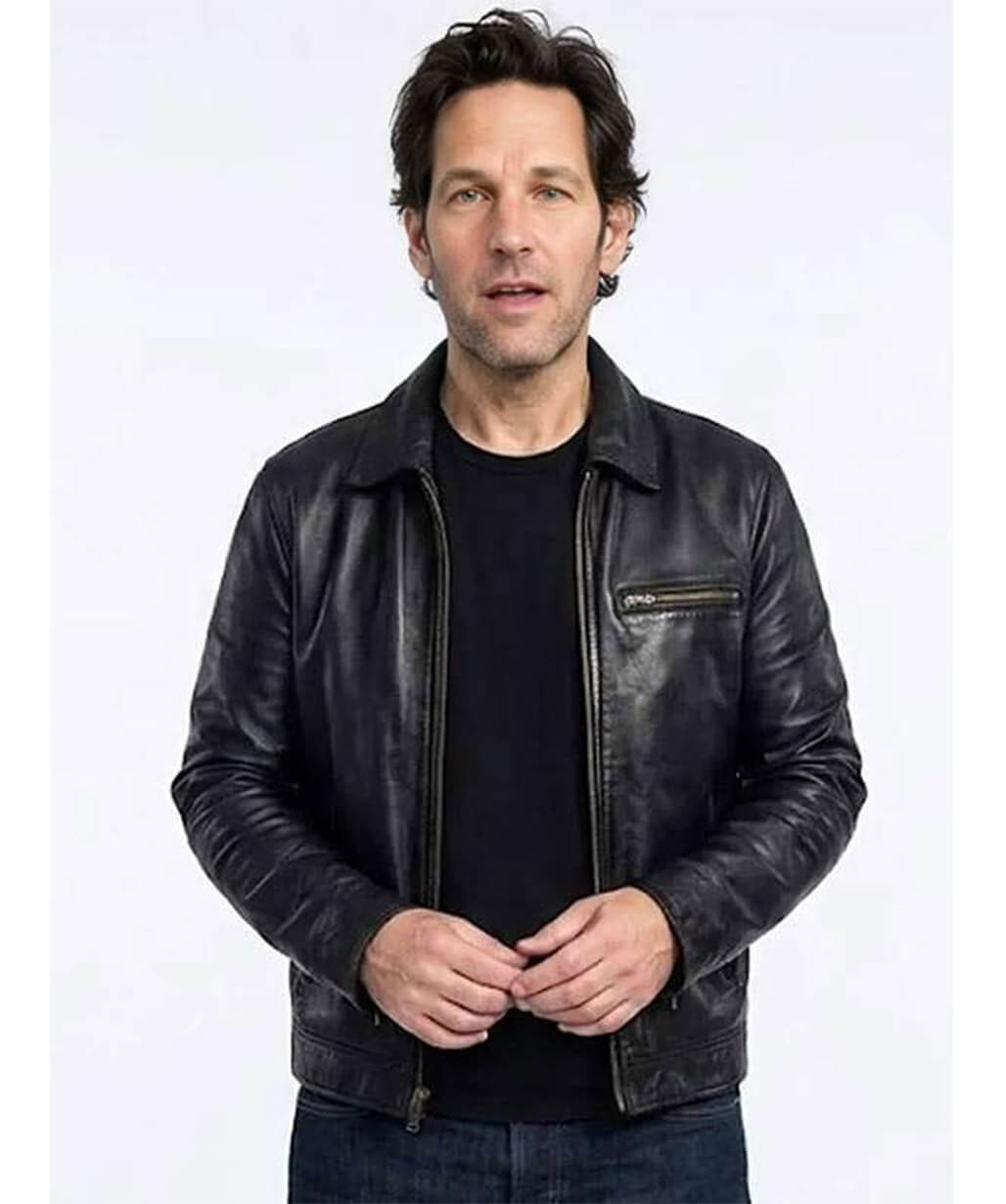 Power Ballad 2026 Paul Rudd Black Leather Jacket