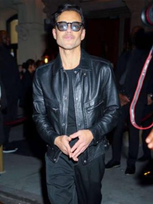 Rami Malek Met Gala 2026 Black Leather Jacket