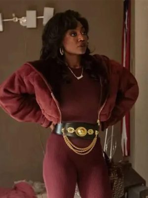Raquel Thomas Power Book III Raising Kanan Maroon Jacket