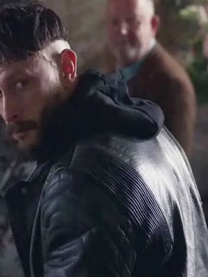 Richard Gadd Half Man 2026 Black Leather Jacket