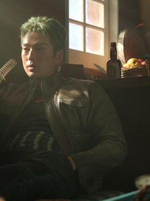Roronoa Zoro One Piece S02 Grey Leather Jacket