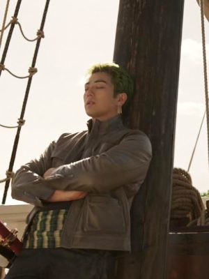 Roronoa Zoro One Piece S02 Grey Leather Jacket