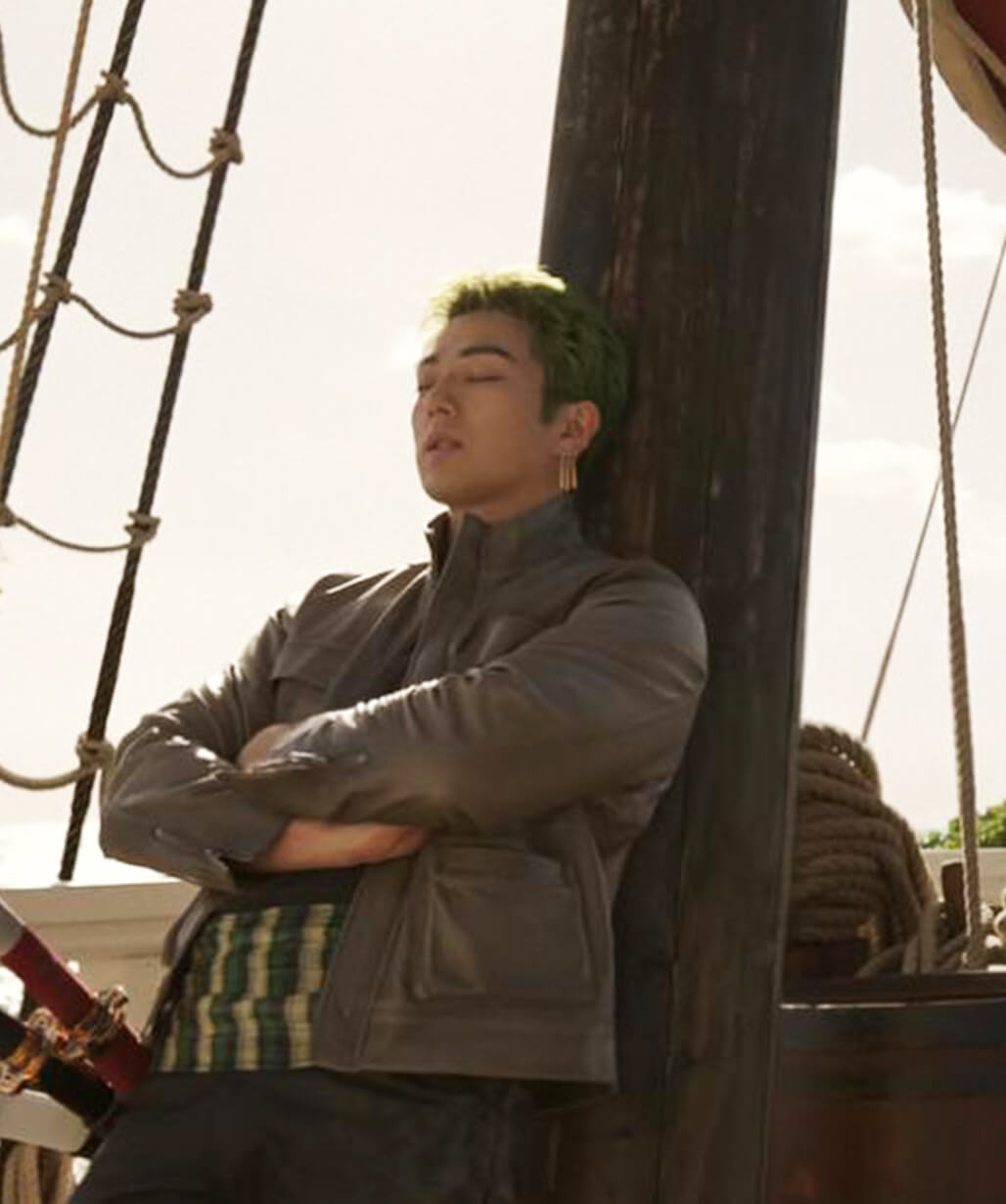 Roronoa Zoro One Piece S02 Grey Leather Jacket
