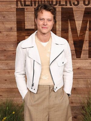 Rudy Pankow Reminders Of Him 2026 Premiere White Leather Jacket