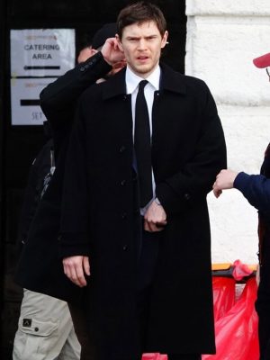The Beauty 2026 Evan Peters Black Wool Coat