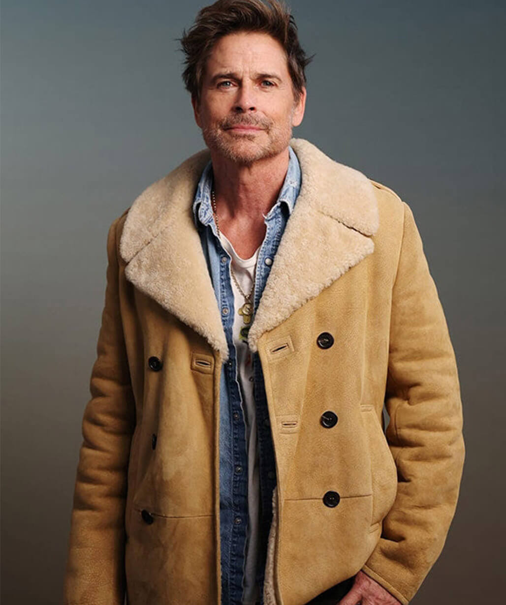The Musical 2026 Rob Lowe Suede Shearling Jacket
