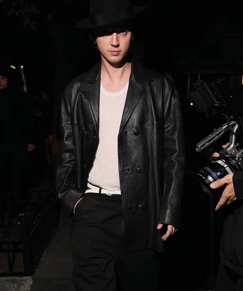 Troye Sivan Met Gala 2026 After Party Black Leather Coat