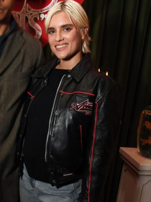 Wuthering Heights 2026 Event Tigerlily Taylor Leather Jacket