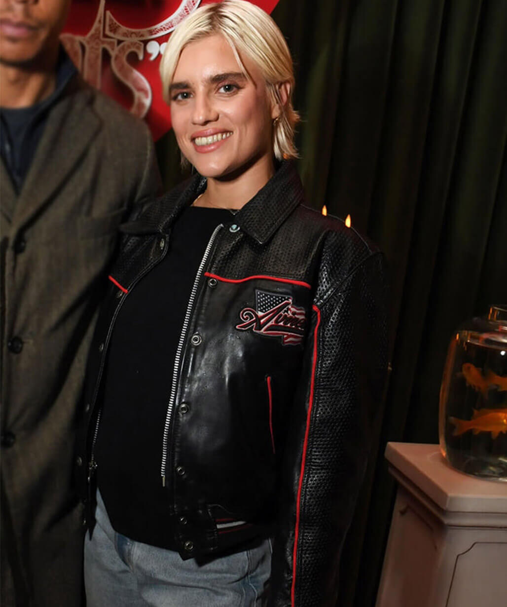 Wuthering Heights 2026 Event Tigerlily Taylor Leather Jacket