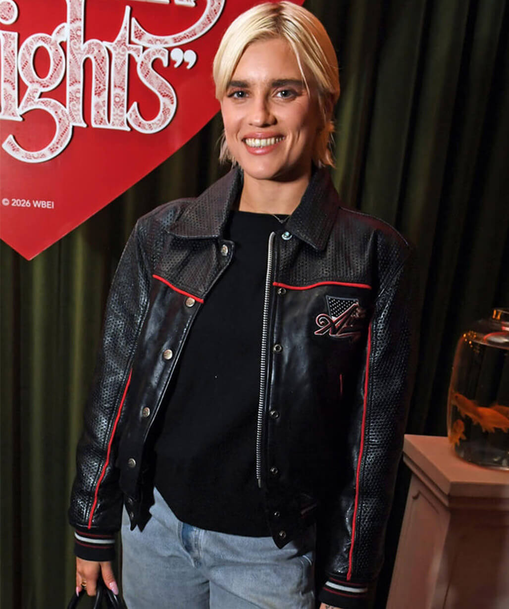 Wuthering Heights 2026 Event Tigerlily Taylor Leather Jacket